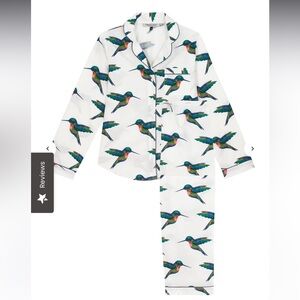 Their Nibs Womens Cotton Traditional Pyjamas White Hummingbird. NWT